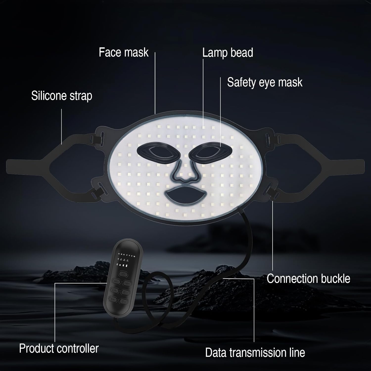 LED light therapy mask-red light therapy for face, red light mask, led face mask light therapy for Face Wrinkles and Acne