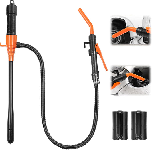 Portable Power Battery Pump, Battery Powered Siphon Fuel Transfer Pump, Transfer Pump for Gasoline, Fuel Oil, Diesel, Water, Battery Fuel Transfer Pump suitable for Garages and Shops (Orange)