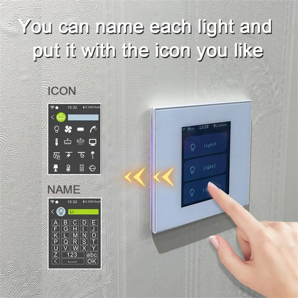 Lanbon Smart Switch L8 Smart Home Automation Products 1 2 3 4 Gang Light Switch Wifi Tuya Smart Life Home Assistant Alexa