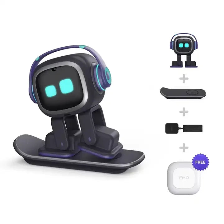 EMO Robot Smart AI Desktop Pet Robot With Alarm Clock Cute Intelligent EMO Go Home Toys for Kids