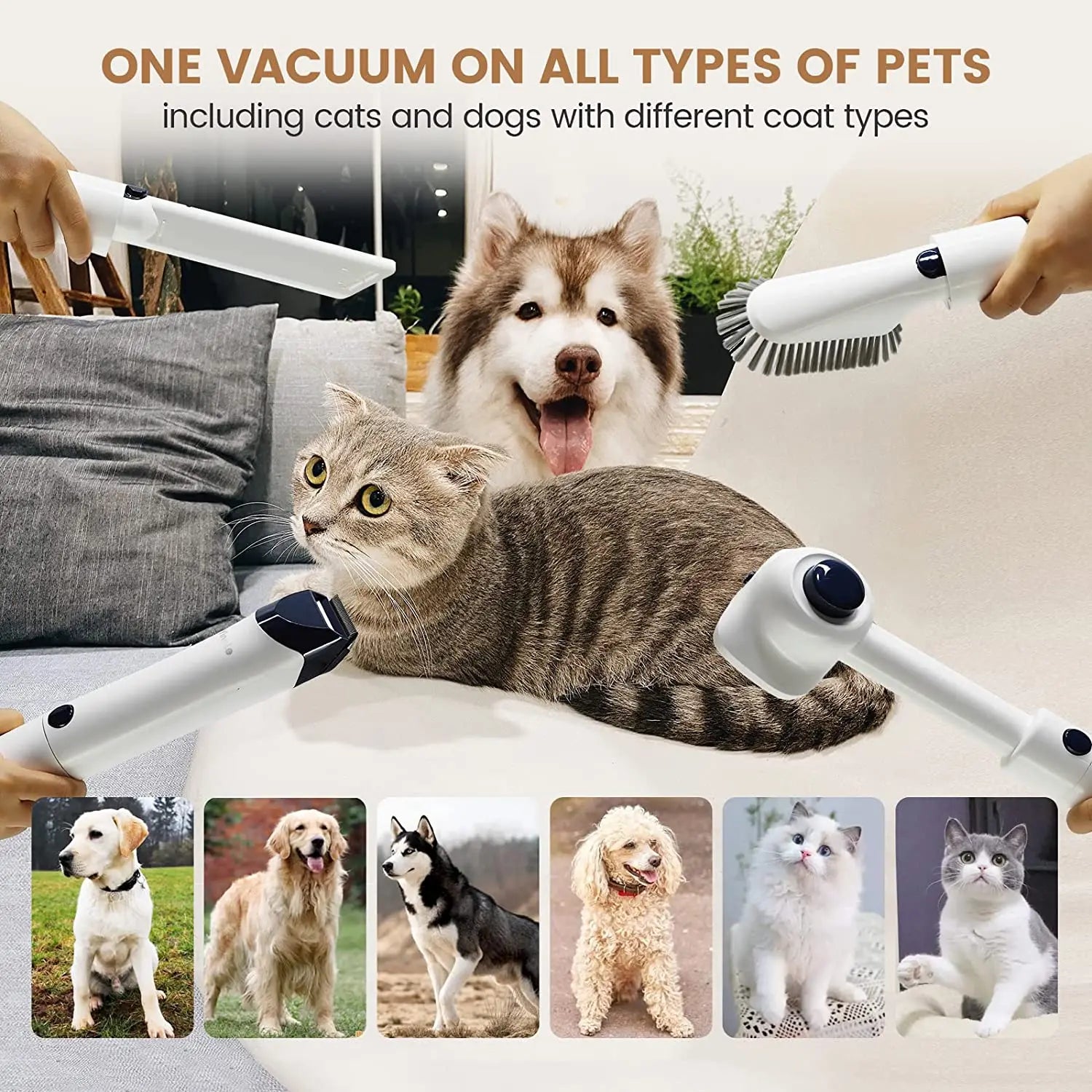 New Pet Hair Remover Vacuum Fur Cleaner Electric Dog Grooming Pet Hair Remover Vacuum