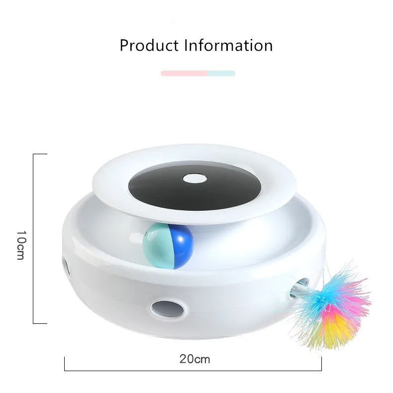 2 in 1 Smart Cat Toys Automatic Feather Fun Ball Toy Set for Cat Dog 5 Modes Electronic Interactive Pet Toy Accessories